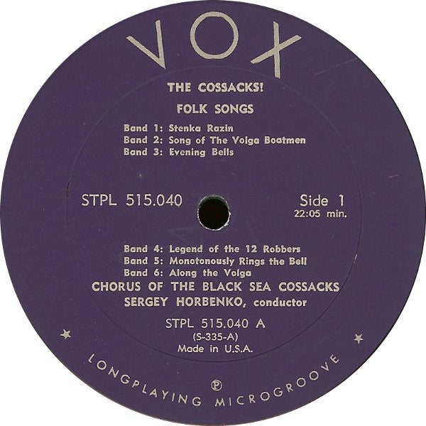 Original Schwarzmeer Kosaken Chor : The Cossacks! (LP, Album, RE)