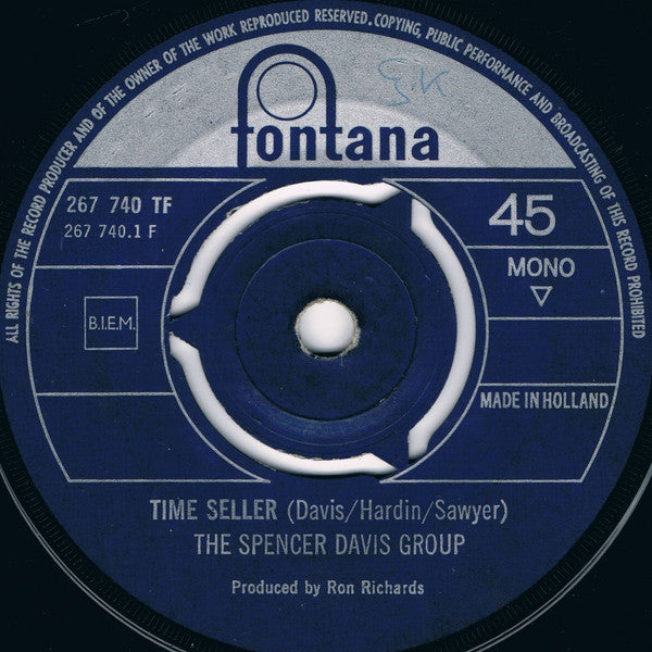 The Spencer Davis Group : Time Seller (7", Single, Mono)