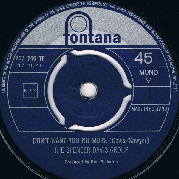 The Spencer Davis Group : Time Seller (7", Single, Mono)