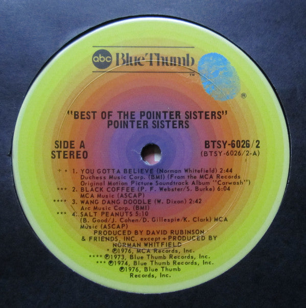Pointer Sisters : The Best Of The Pointer Sisters (2xLP, Comp, Gat)