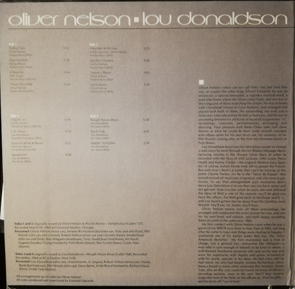 Oliver Nelson / Lou Donaldson : Back Talk (2xLP, Comp, Gat)
