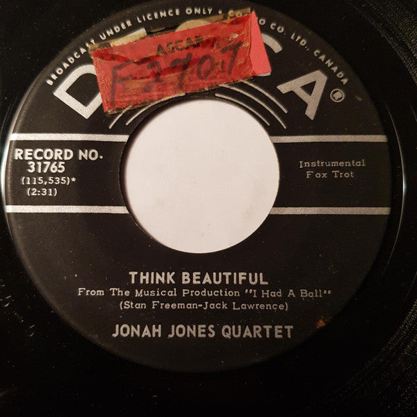 The Jonah Jones Quartet : 127th Street March / Think Beautiful (7", Single)