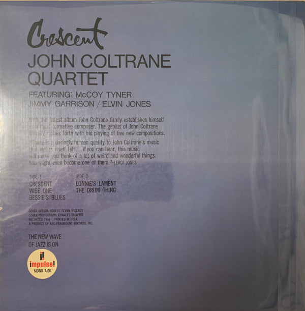 The John Coltrane Quartet : Crescent (LP, Album, Mono, RP, Gat)
