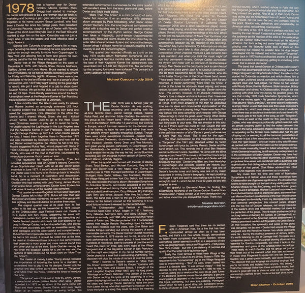 Dexter Gordon Quartet : Live In Châteauvallon 1978 (LP, RSD, Ltd, 180)