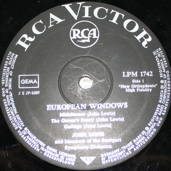 John Lewis (2) : European Windows (LP, Album, Mono)