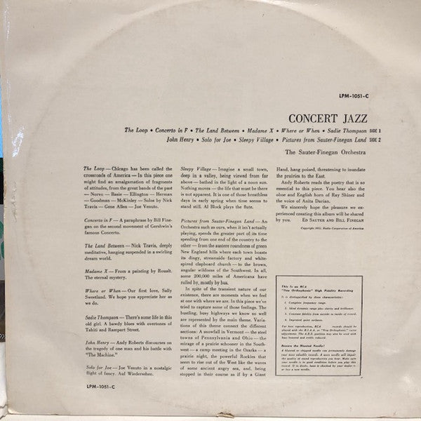 Sauter-Finegan Orchestra : Concert Jazz (LP)
