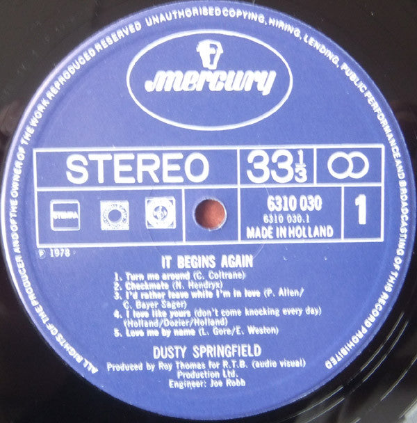 Dusty Springfield : It Begins Again... (LP, Album)