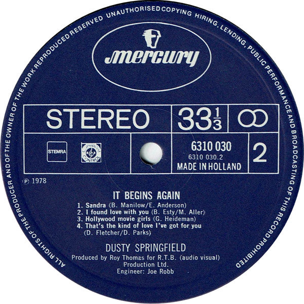 Dusty Springfield : It Begins Again... (LP, Album)