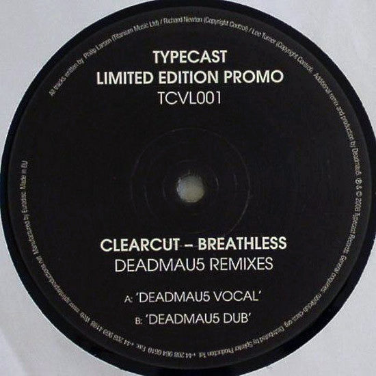 Clearcut (2) : Breathless (Deadmau5 Remixes) (12", Ltd, Promo)