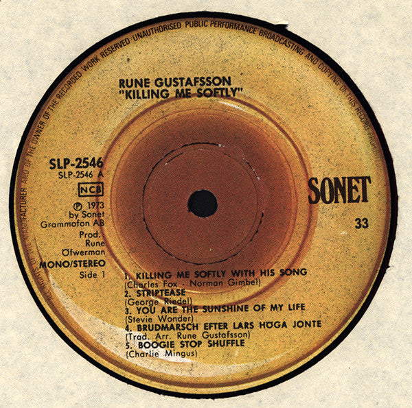 Rune Gustafsson : Killing Me Softly (LP, Album)