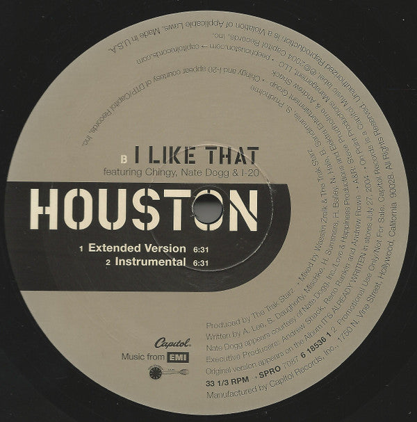 Houston (2) : I Like That (12", Promo)