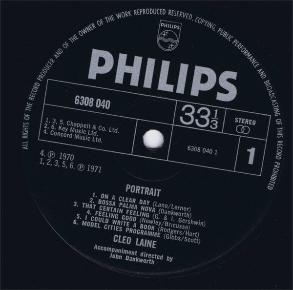 Cleo Laine : Portrait (LP, Album, Bla)
