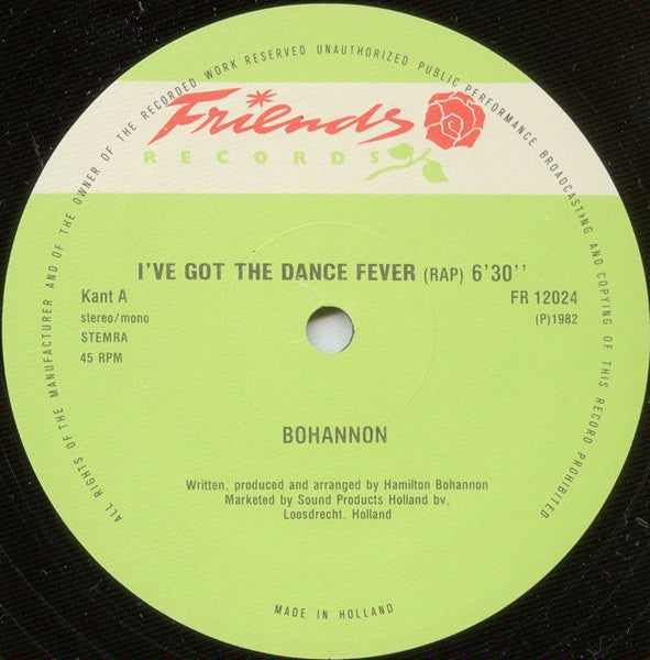 Hamilton Bohannon : I've Got The Dance Fever (12", Maxi)