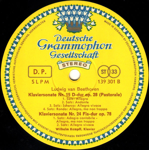 Ludwig van Beethoven – Wilhelm Kempff : Sonaten  Nr. 21 »Waldstein« · Nr. 25 G-dur · Nr. 15 »Pastorale« · Nr. 24 Fis-dur (LP, Album)
