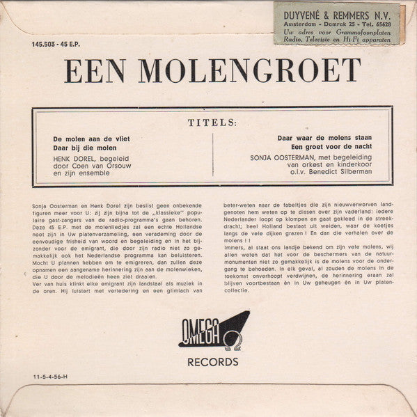 Henk Dorel, Sonja Oosterman : Een Molengroet (7", EP)