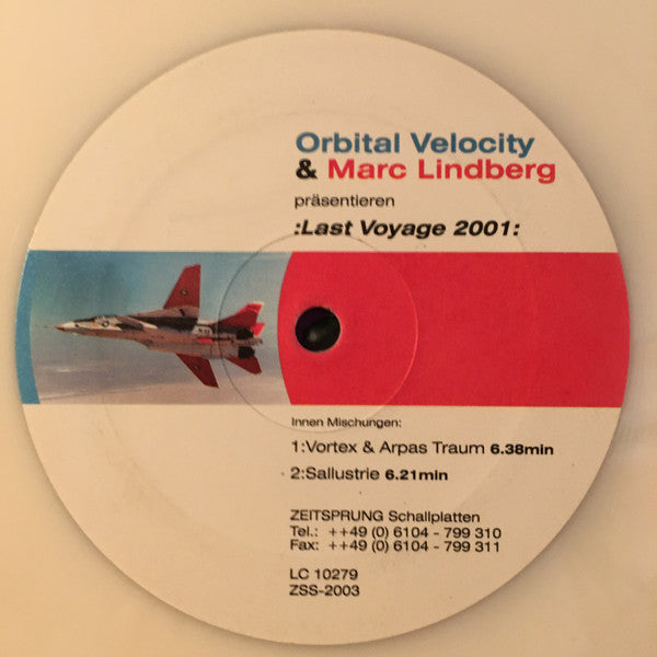 Orbital Velocity & Marc Lindberg : Last Voyage 2001 (12", Whi)