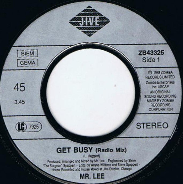 Mr. Lee : Get Busy (7", Single)