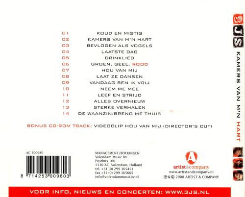 3JS : Kamers Van M'n Hart (CD, Album, Enh)