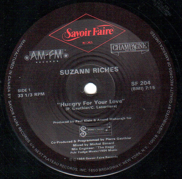 Suzann Riches : Hungry For Your Love (12")