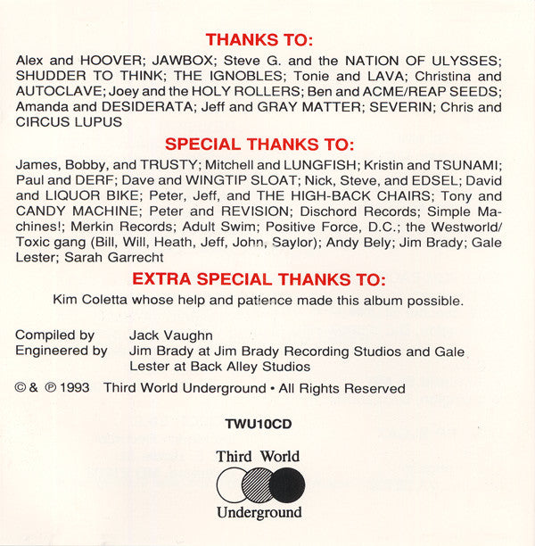 Various : Echos From The Nation's Capital (A Washington, D.C. Compilation) (CD, Comp)