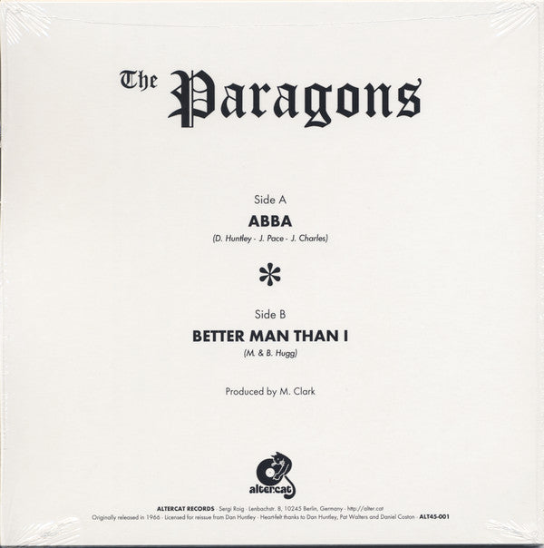 The Paragons (3) : Abba / Better Man Than I (7", Single, Ltd, Num, RE, Pur)