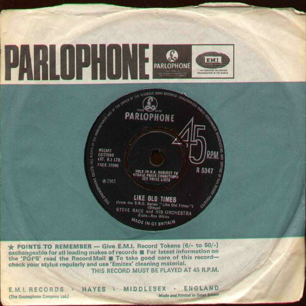 Steve Race And His Orchestra : Like Old Times (7")