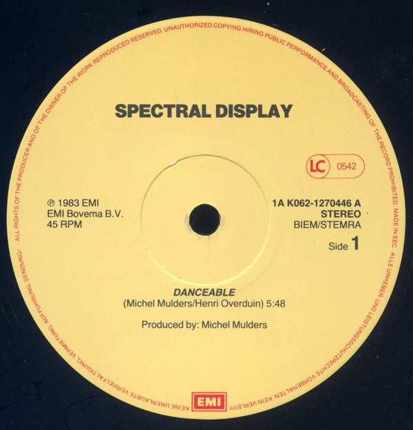 Spectral Display : Danceable / Big 5 (12", Single)
