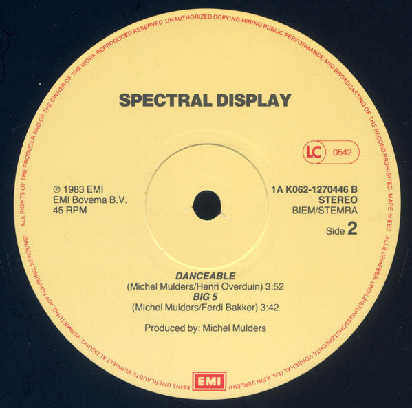 Spectral Display : Danceable / Big 5 (12", Single)