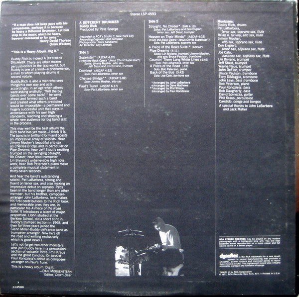 Buddy Rich : A Different Drummer (LP, Album, Dyn)