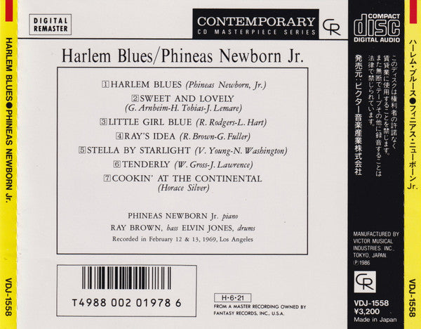 Phineas Newborn Jr. : Harlem Blues (CD, Album, RE, RM)
