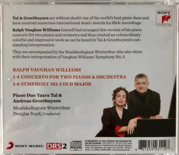 Ralph Vaughan Williams / Duo Tal & Groethuysen, Musikkollegium Winterthur, Douglas Boyd : Concerto For Two Pianos & Orchestra - Symphony No. 5 In D Major (CD)