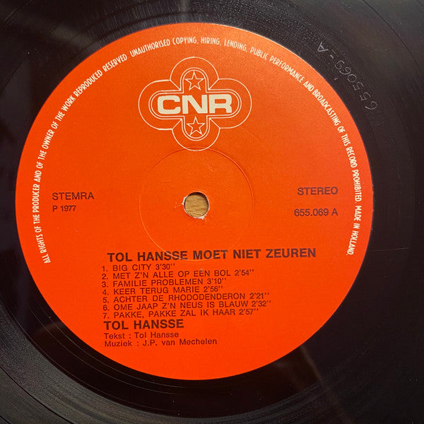 Tol Hansse : Moet Niet Zeuren! (LP, Album)