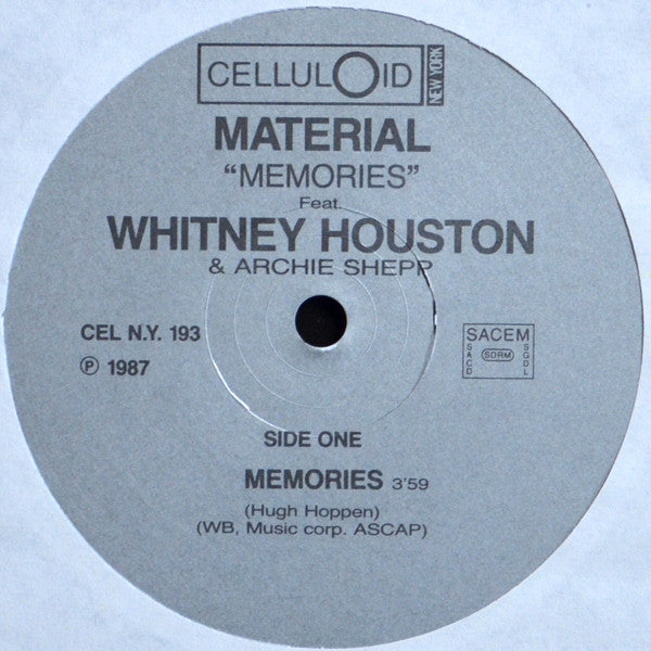 Material, Whitney Houston Featuring Archie Shepp : Memories (12", Maxi)