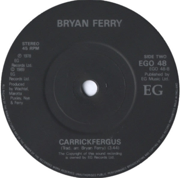 Bryan Ferry : He'll Have To Go (7", Single, Pap)
