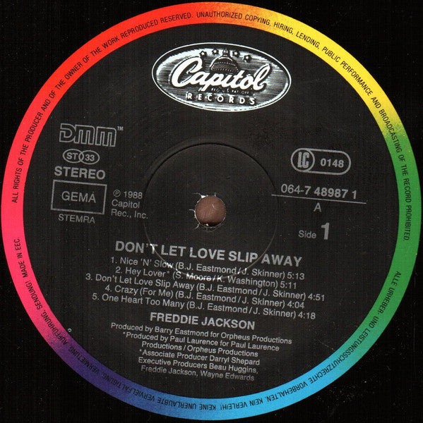 Freddie Jackson : Don't Let Love Slip Away (LP, Album)