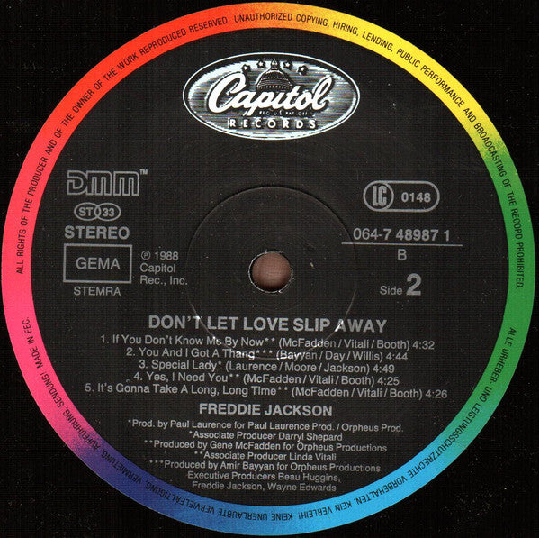 Freddie Jackson : Don't Let Love Slip Away (LP, Album)