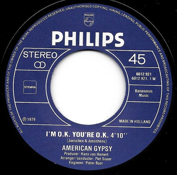 American Gypsy : I'm O.K. You're O.K. (7", Single)