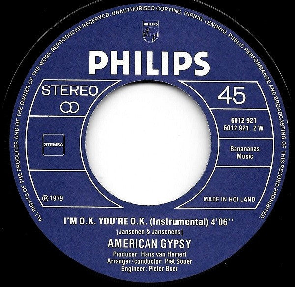 American Gypsy : I'm O.K. You're O.K. (7", Single)