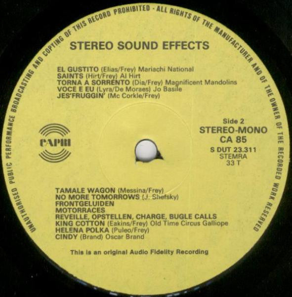 No Artist : Stereo Test Sound Effects / Stereo Demonstratie & Geluids Effecten (LP)