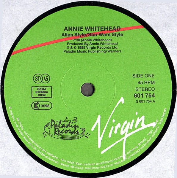 Annie Whitehead : Alien Style / Star Wars Style (12")