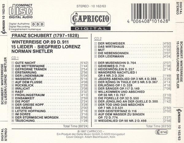 Franz Schubert : Winterreise & 15 Lieder (2xCD, Album, RM, Thi)