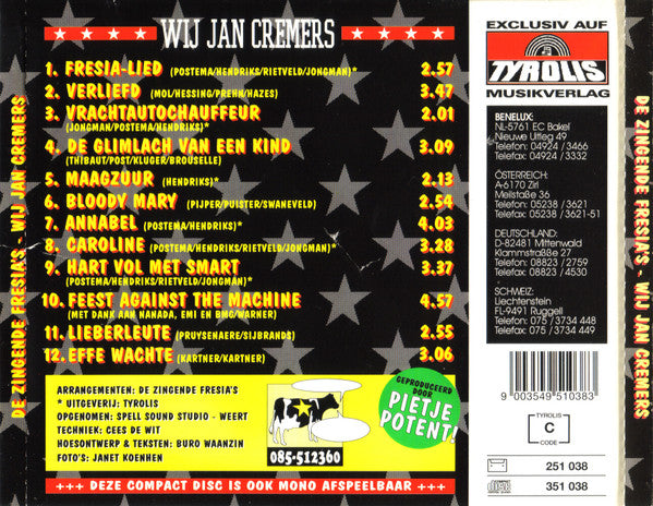 De Zingende Fresia's : Wij Jan Cremers (CD, Album)