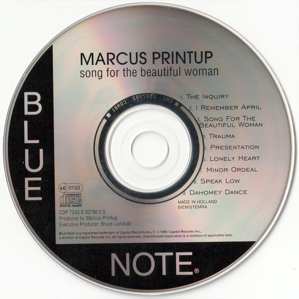 Marcus Printup : Song For The Beautiful Woman (CD, Album)
