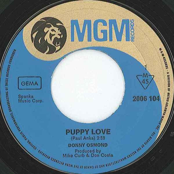 Donny Osmond : Puppy Love (7", Single)