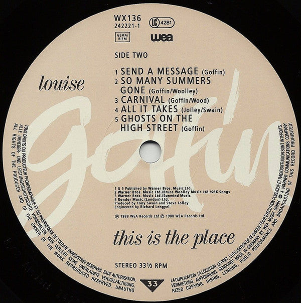Louise Goffin : This Is The Place (LP, Album)