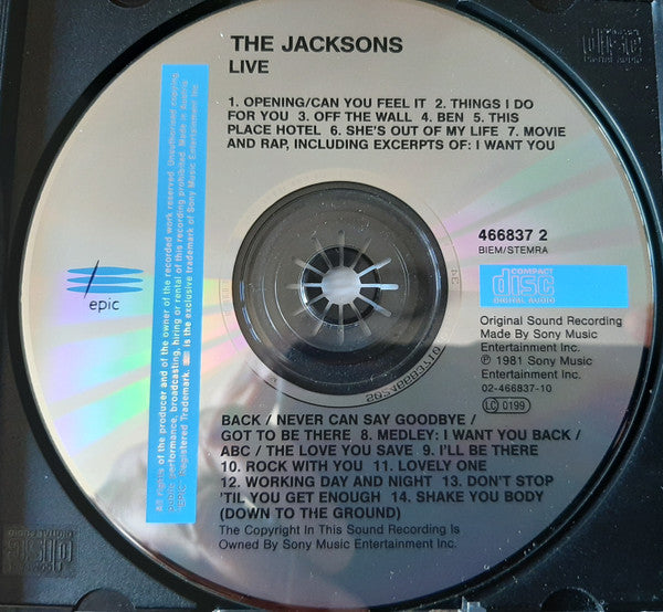 The Jacksons : Live (CD, Album, RE, RP)