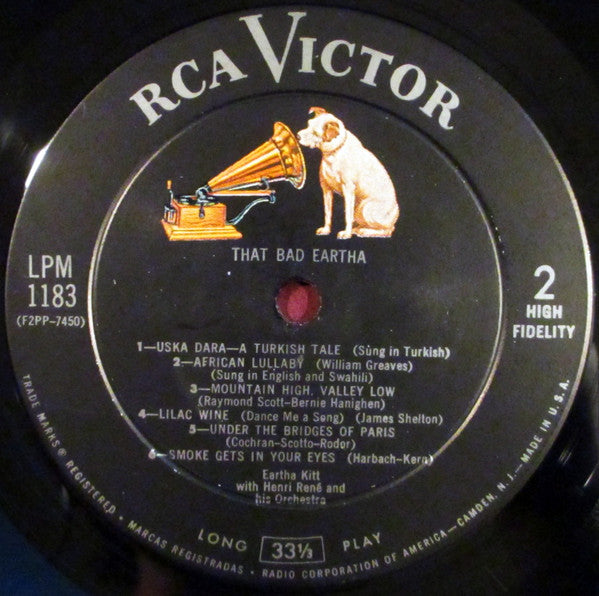 Eartha Kitt : That Bad Eartha (LP, Album, Mono)