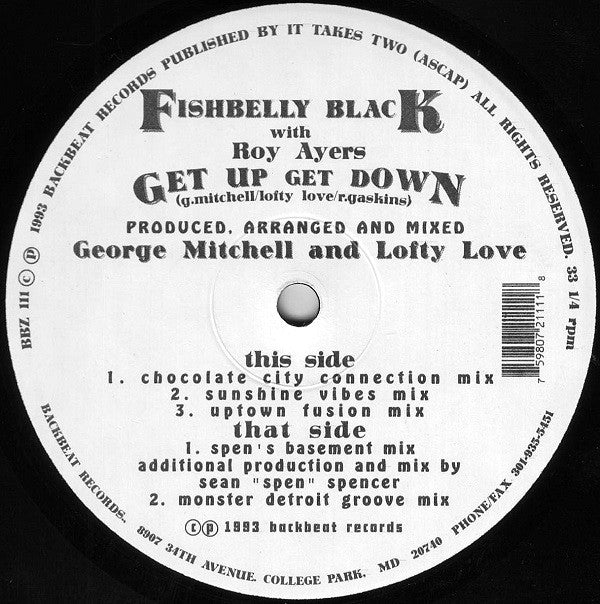 Fishbelly Black With Roy Ayers : Get Up Get Down (12")