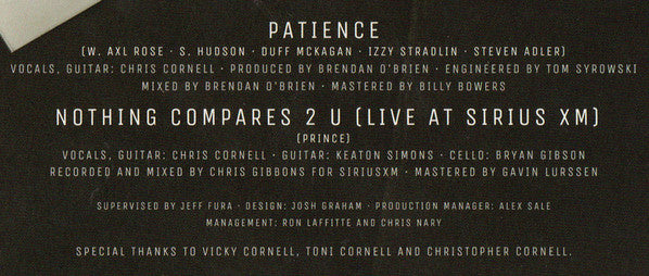 Chris Cornell : Patience (7", RSD, Single, Ltd, Whi)