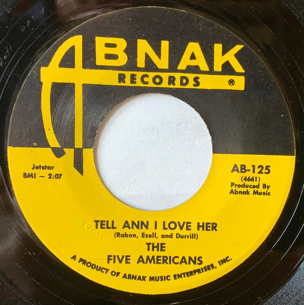 The Five Americans : Stop Light / Tell Ann I Love Her (7")